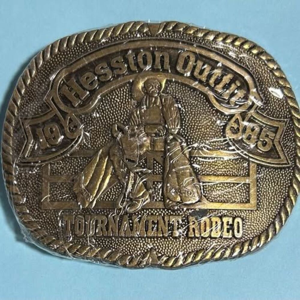 1985 Hesston NFR PRCA Rodeo Men’s  Western Belt Buckle- New old stock